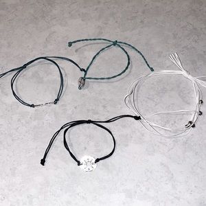 4pc Travel Adventure Themed Bracelet Set Kids Compass Mountains Jewelry Blue